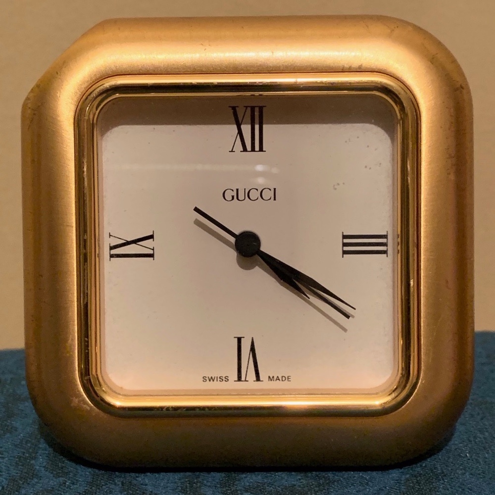 Gucci Desk Clock, Gold